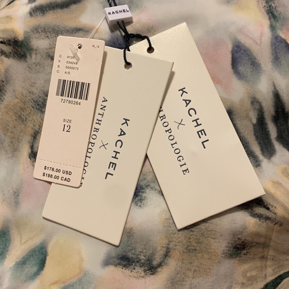 ✨ Anthropologie Chiara Watercolor Midi Dress Sz 12 - Picture 7 of 7